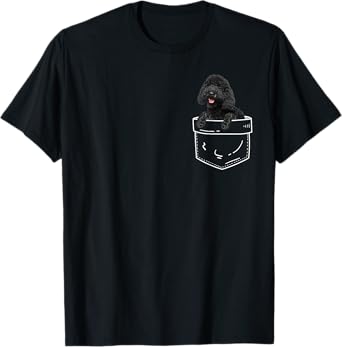 Black Labradoodle In Pocket - Labradoodle Dog Lover T-Shirt