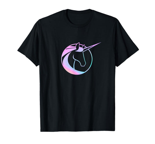 Unicorn Academy Icon and Logo Front and Back Print T-Shirt