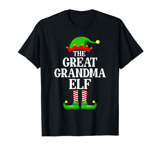 Great Grandma Elf Family Matching Group Funny Christmas T-Shirt