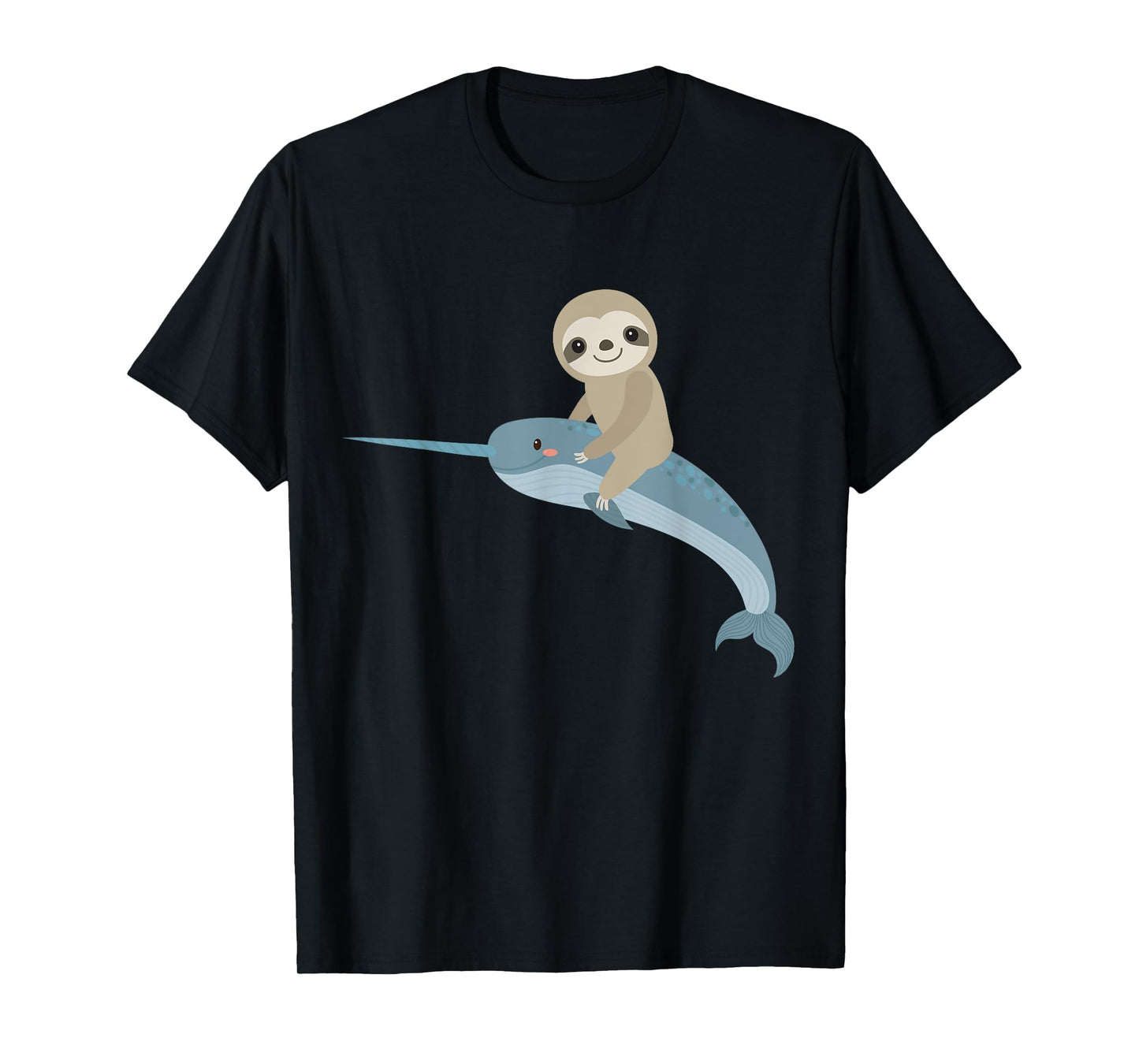 Sloth riding Narwhal, Unicorn of the Sea, men women boy girl T-Shirt