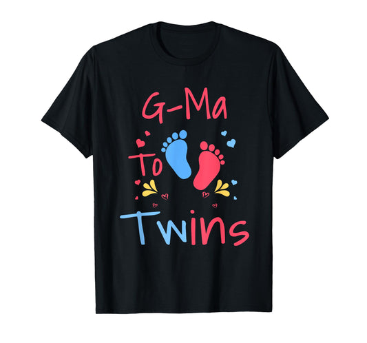 Soon to Be G-Ma to Twins Cute Girl Boy Vintage Xmas T-Shirt