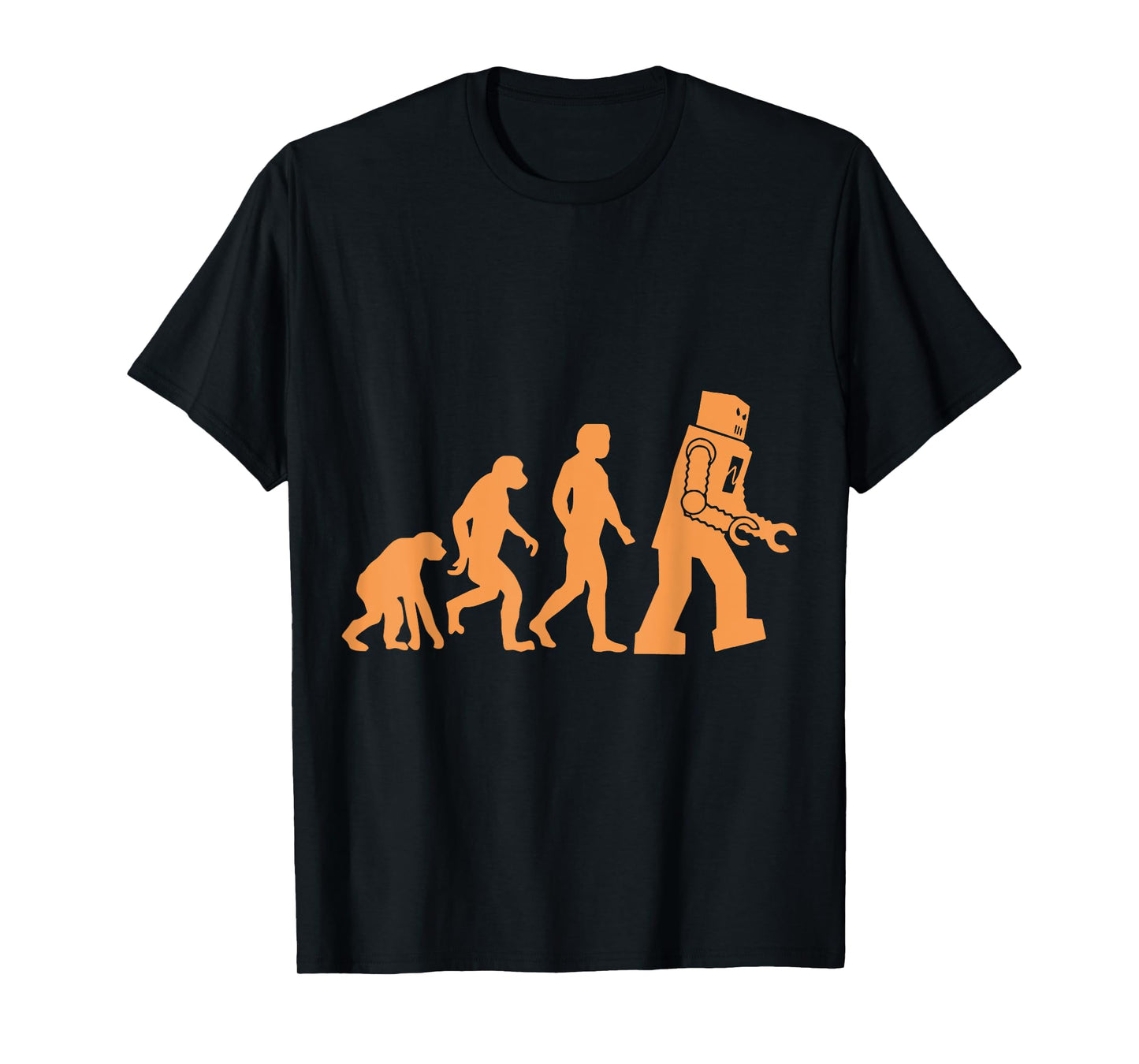 Prehistoric Ape to Monkey to Man to Robot Evolution T-Shirt