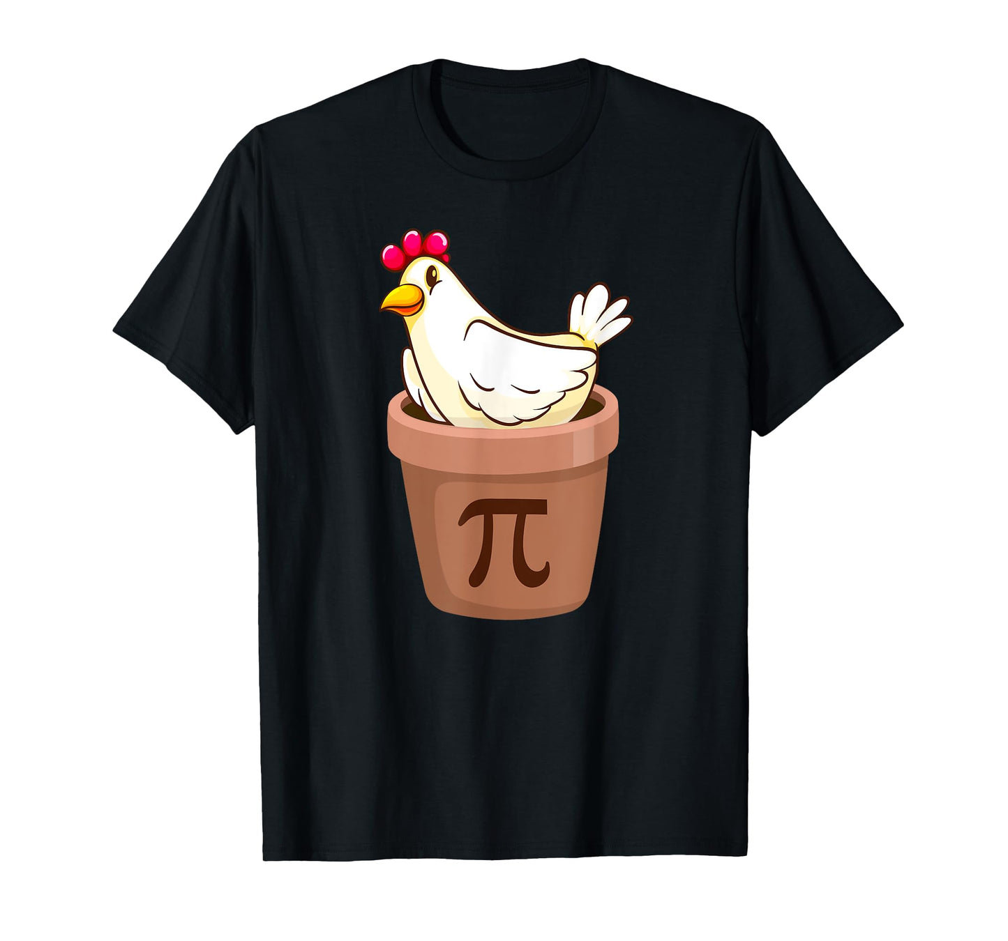 Chicken Pot Pi Day Funny Math pun Chicken Pi Day Cartoon T-Shirt