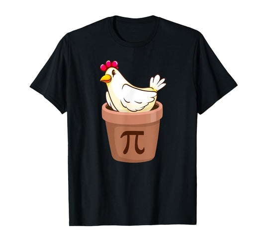 Chicken Pot Pi Day Funny Math pun Chicken Pi Day Cartoon T-Shirt