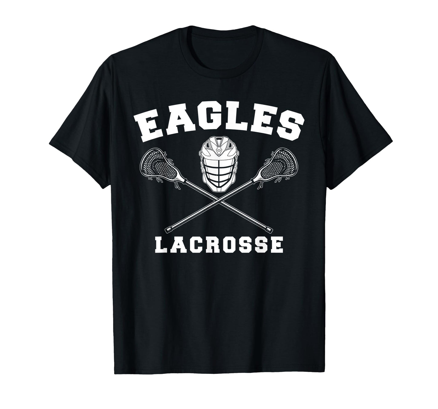 Eagles Lax Crossed Sticks & Helmet Boys Lacrosse Design T-Shirt