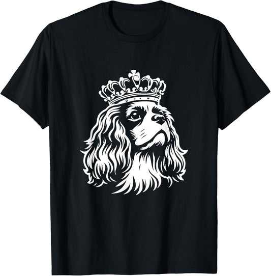 Cavalier King Charles Spaniel Dog With Crown Design T-Shirt