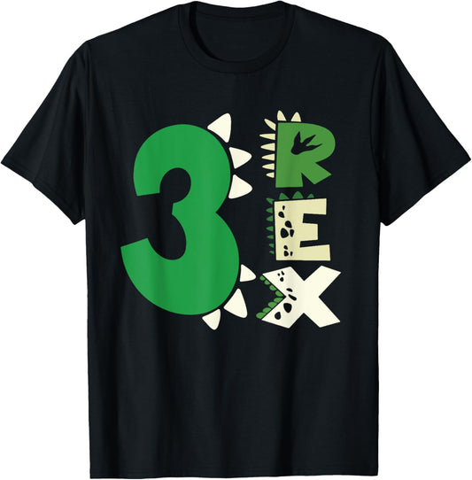 Three Rex Birthday Boy 3rd Dinosaur Birthday T-Rex Birthday T-Shirt