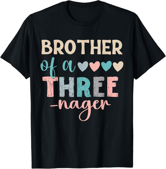 Brother Of A Threenager 3rd Birthday Matching Family Boho T-Shirt