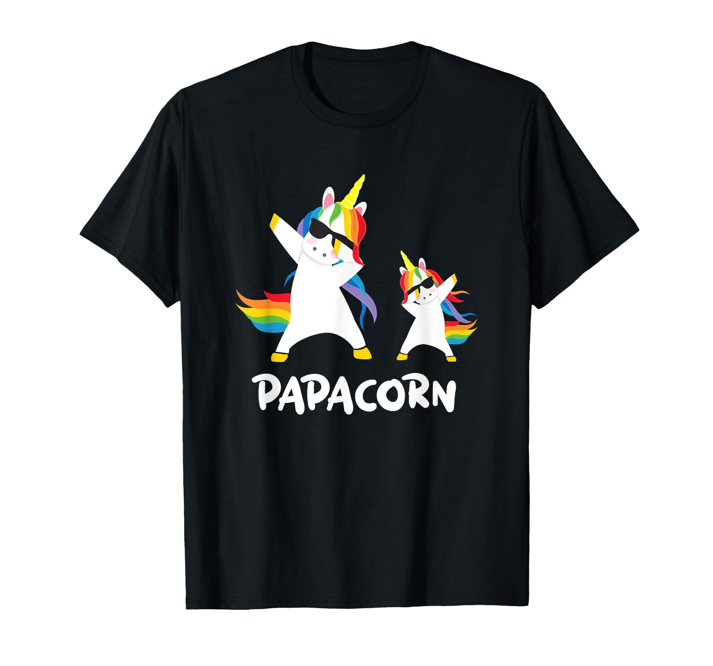 Funny Grandpa Dad Papa Unicorn Papacorn Dab Dabbing T Shirt T-Shirt