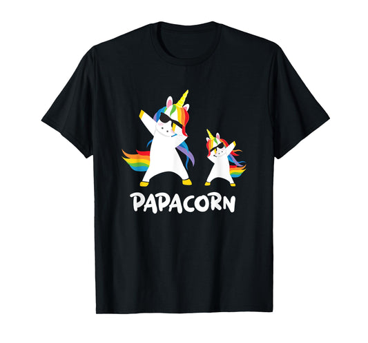 Funny Grandpa Dad Papa Unicorn Papacorn Dab Dabbing T Shirt T-Shirt