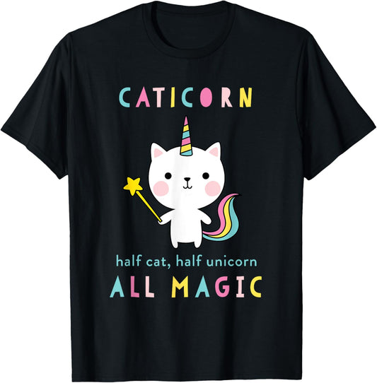 Caticorn Half Cat Unicorn Shirt Cute Girls Meowgical Theme T-Shirt