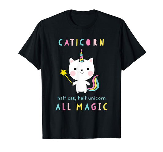 Caticorn Half Cat Unicorn Shirt Cute Girls Meowgical Theme T-Shirt