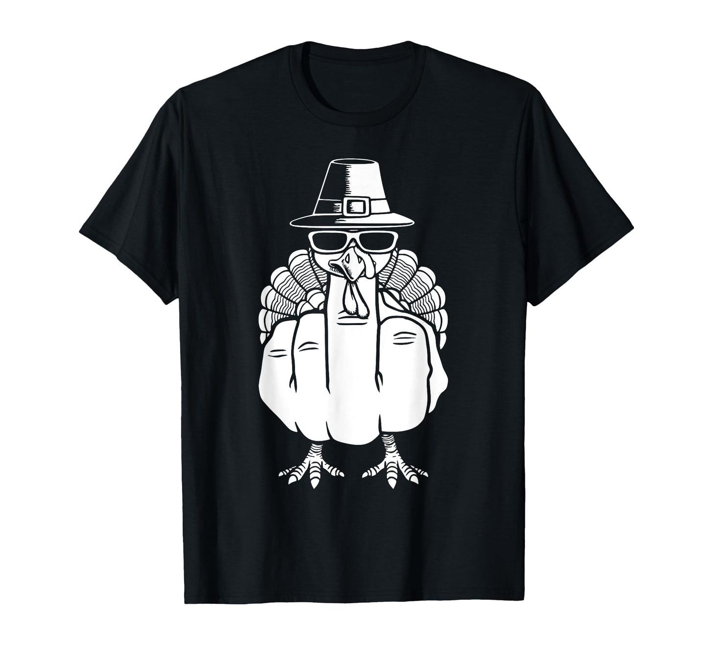 Turkey Middle Finger Adult Anti Social Thanksgiving Hand T-Shirt
