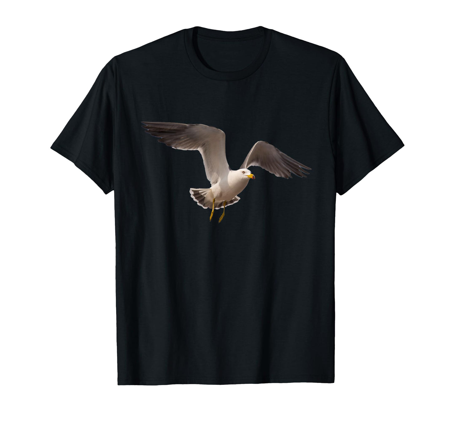 Elegant Seagull Bird In Flight Photo Portrait Artwork Design T-Shirt