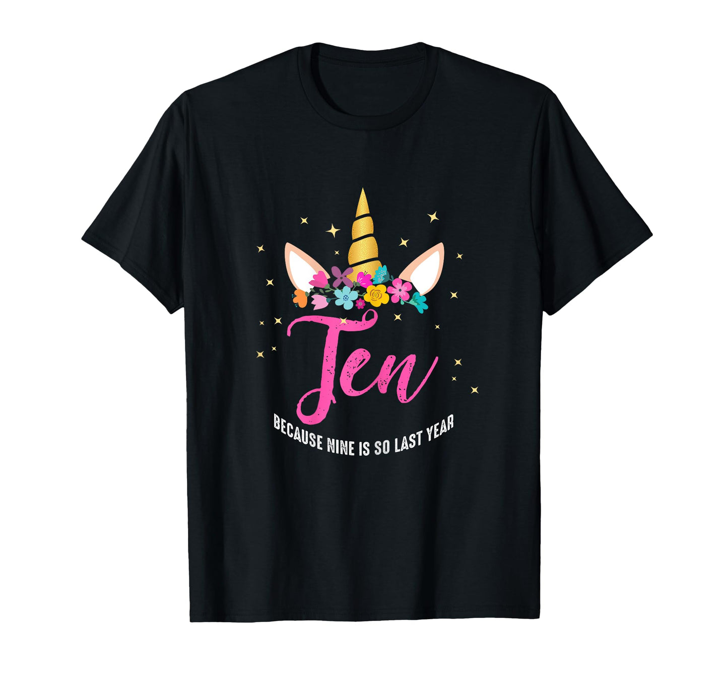 10 Years Old Birthday Girl Gifts Unicorn 10th Birthday T-Shirt