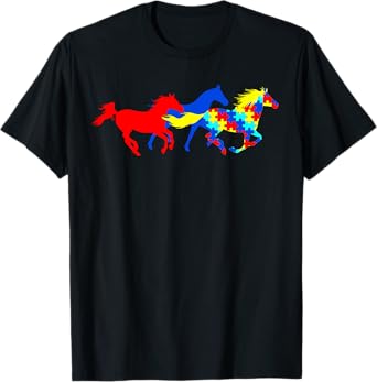Autism Awareness Various Horses T-Shirt