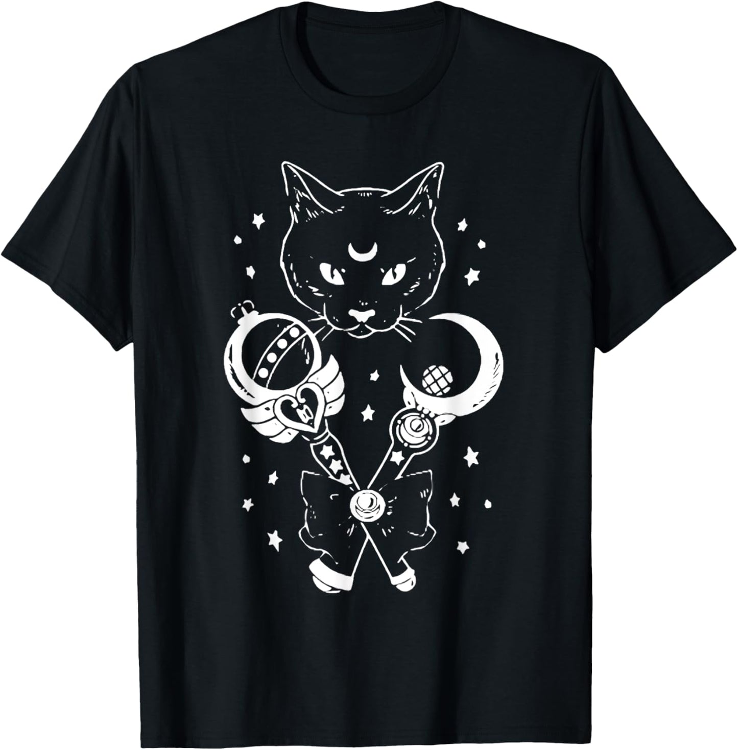 Sailor Meow Cute Moon Cat Space Magic Gothic Halloween T-Shirt