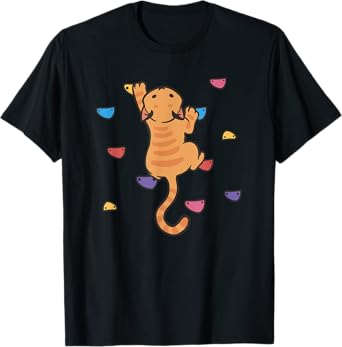 Funny Cat Climber Rock Climbing Cute Bouldering Kitten Pet T-Shirt