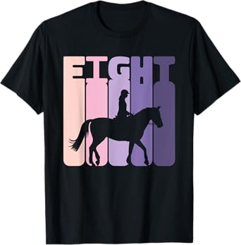 8th Birthday Horse Rider Girl Horse Fan 8 Years Girl T-Shirt
