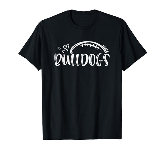 Football Bulldogs School Sports Fan Team Spirit T-Shirt