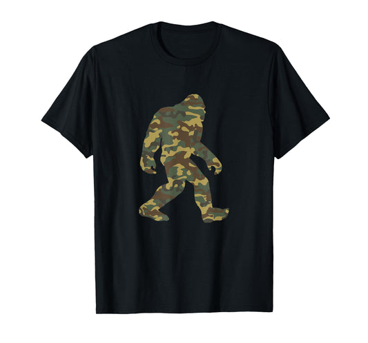 Camouflage Bigfoot Sasquatch Camo Army Pattern Big Foot Tee T-Shirt