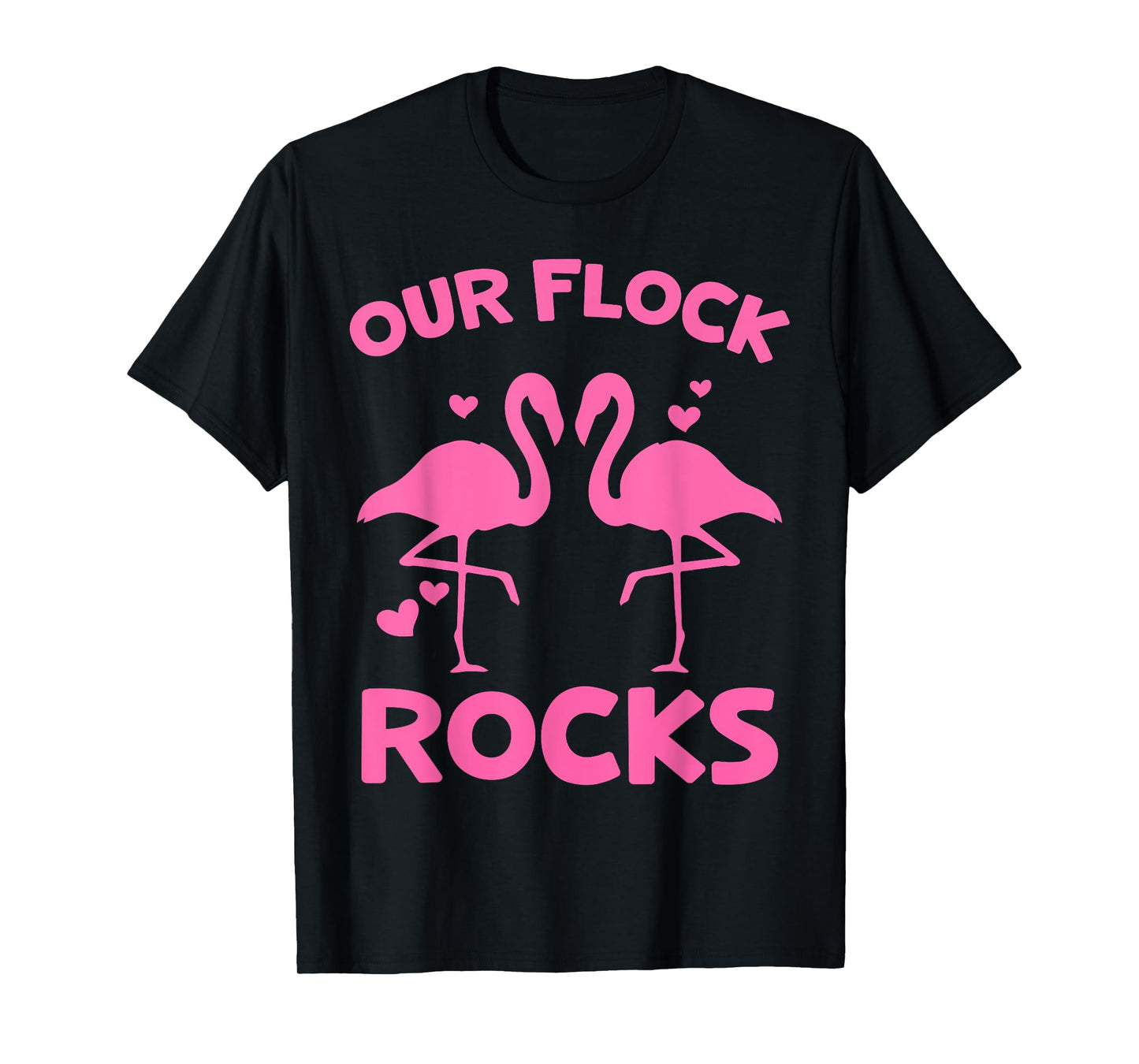 Our Flock Rocks Flamingo Matching Family Vacation Group T-Shirt
