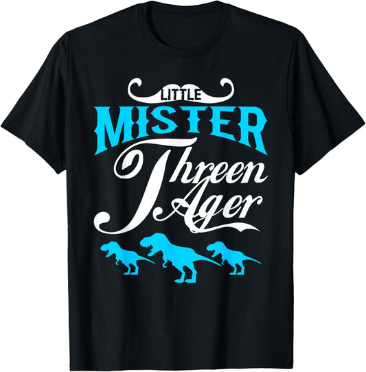 3 Year Old Boy Little Mister Threenager T-Rex 3rd T-Shirt