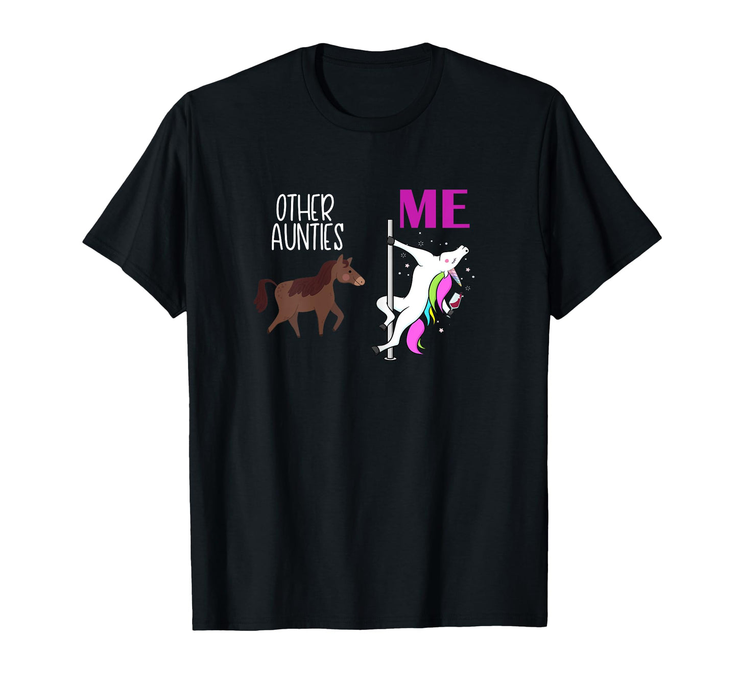 Other Aunties Me Unicorn Aunt Wine Lover Tee T-Shirt