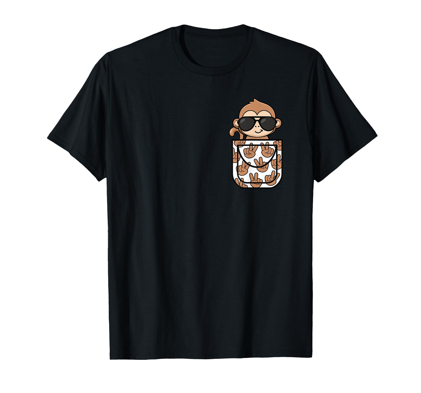 Funny Monkey Pocket Men Women Boys Girls Kids T-Shirt