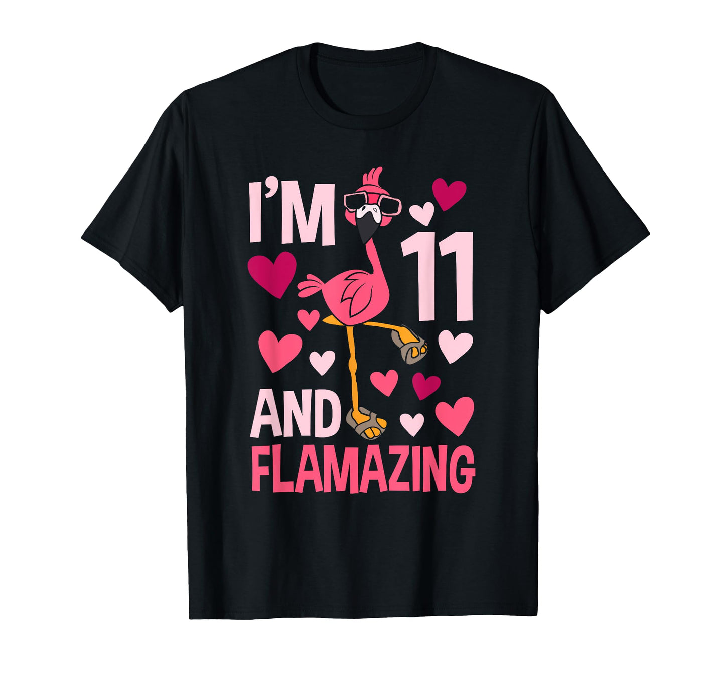 I'm 11 and Flamazing Flamingo Birthday For Boys 11 Years Old T-Shirt
