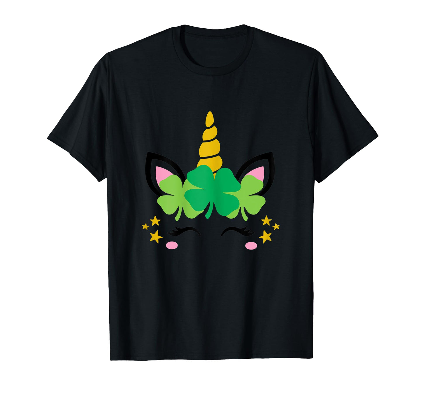 Unicorn Face St Patrick's Day Kids Girls Women T-Shirt