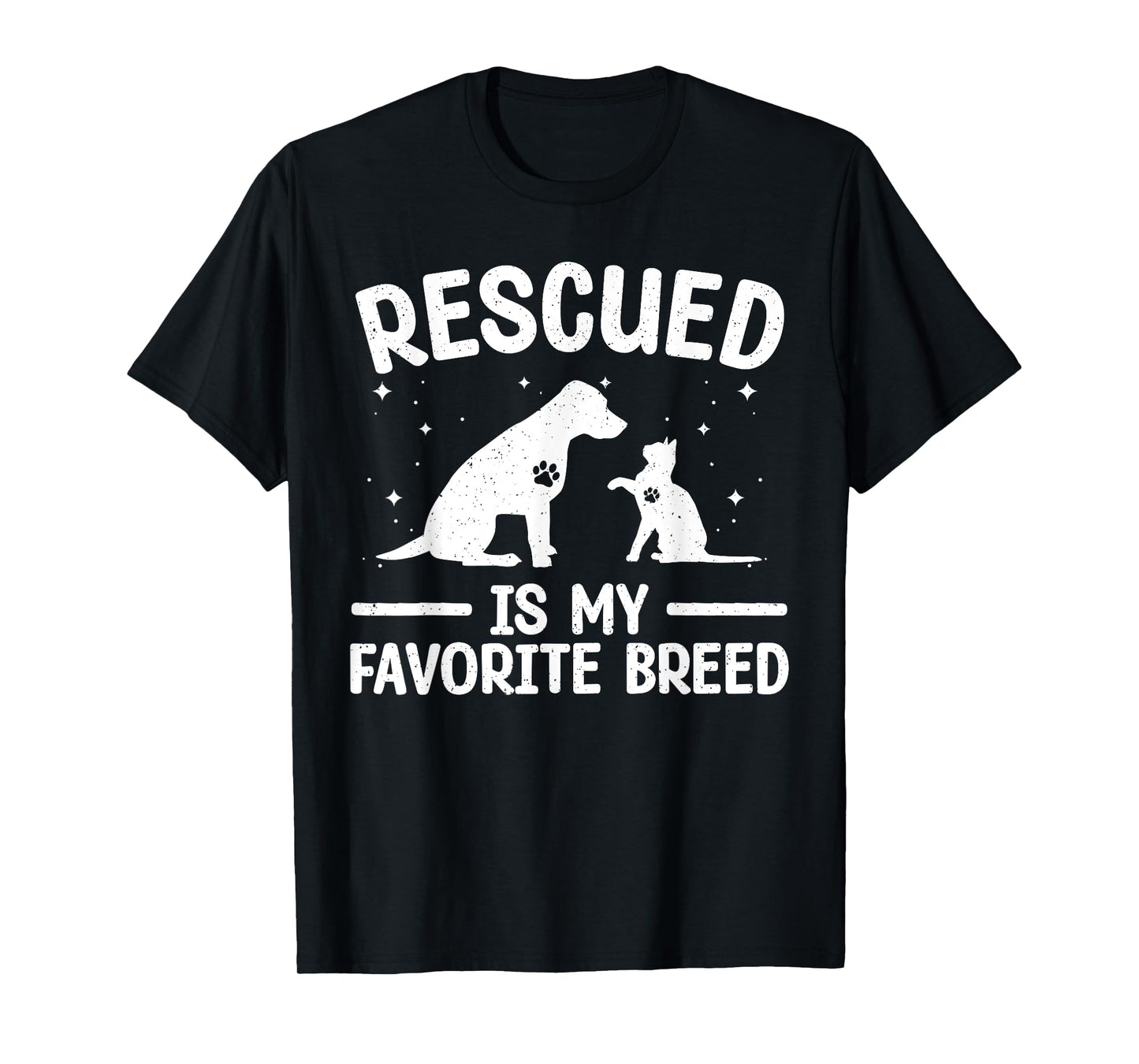 Animal Rescue Art For Men Women Dog Cat Pet Rescuer Lover T-Shirt