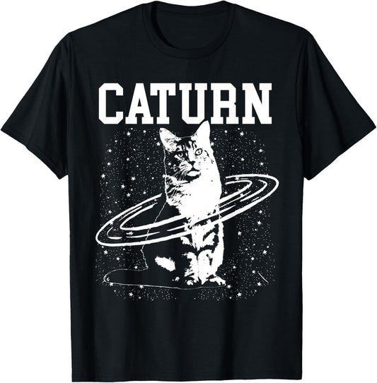Caturn Saturn Space Cat T-Shirt