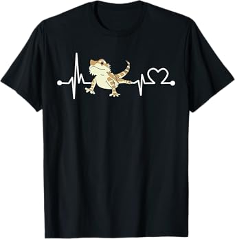 Bearded Dragon Heartbeat Funny Animal Gift For Kid/Women/Men T-Shirt