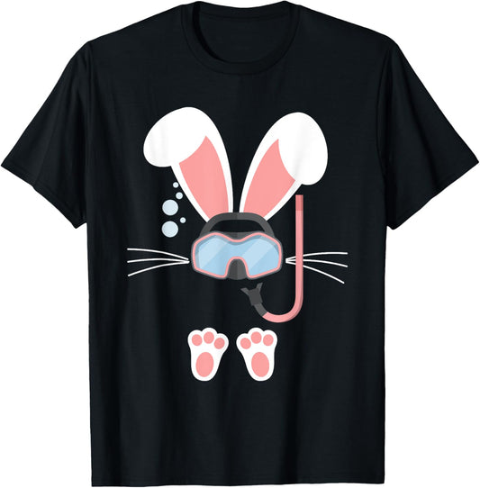 Easter Bunny Rabbit Scuba Mask Scuba Diver Scuba Diving T-Shirt