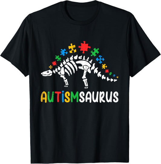Autismsaurus Dinosaur Boys Kids Toddler Autism Awareness T-Shirt
