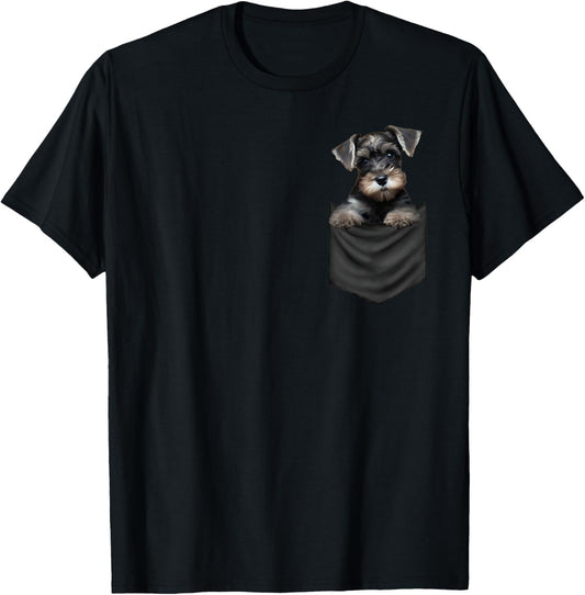 Funny T-Shirt, Schnauzer, Pocket, Dog, Dog, Men's, Dog Lovers, Goods, Funny, Funny, Clothes, Gift T-Shirt