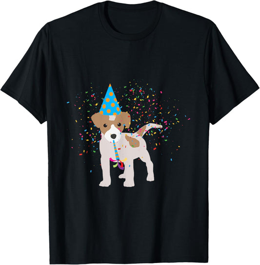 Funny Cute Dog Partying - Animals Theme Birthday Party T-Shirt
