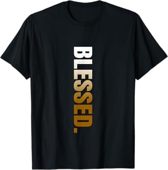 Brown Blessed. Vertical Brown Color Graphic T-Shirt