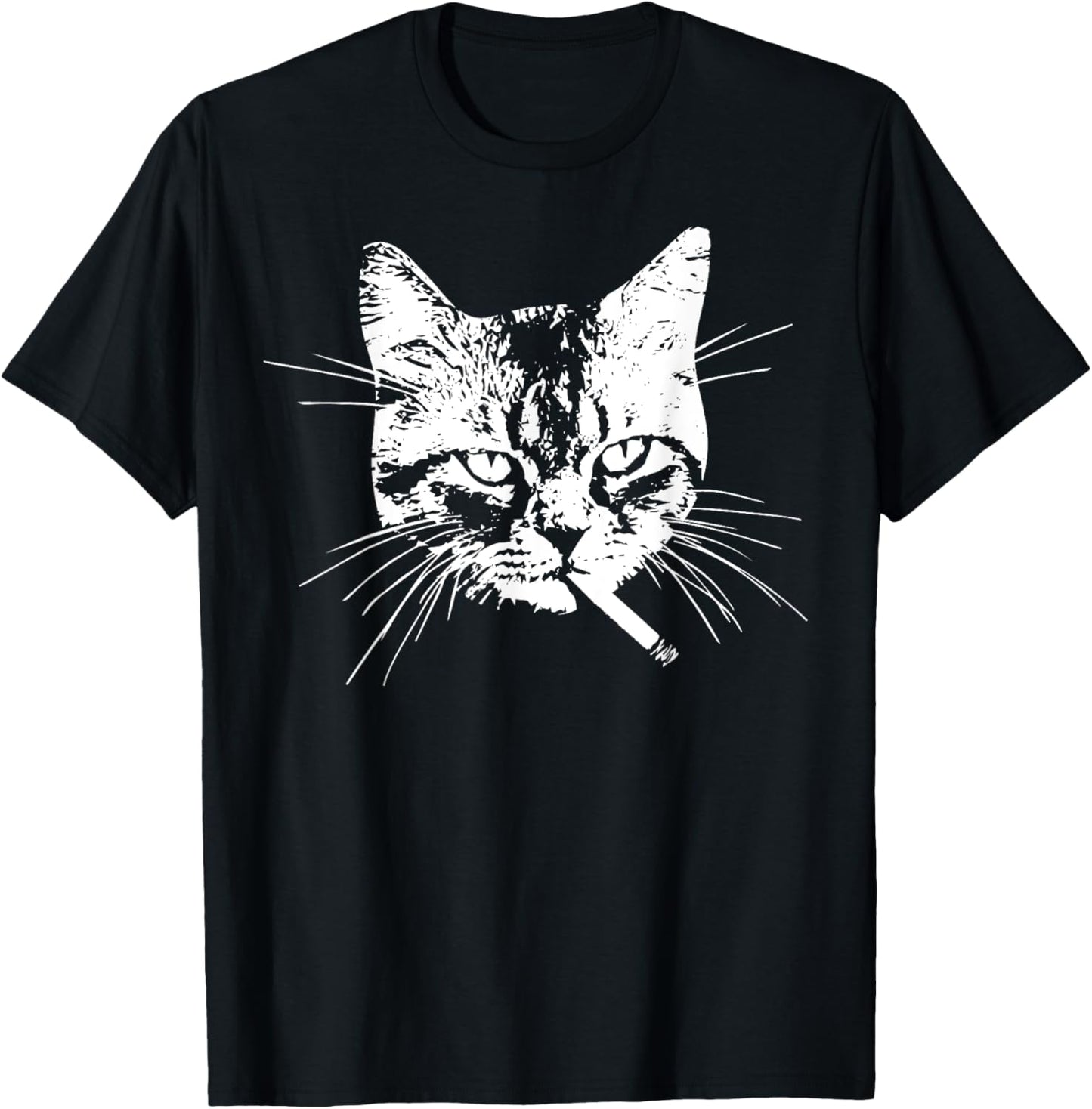 Cat With Cigarette Punk Goth Kitty Lover T-Shirt