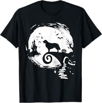 Golden Retriever And Moon Halloween Costume Dog Lover Funny T-Shirt for Men Women Kids