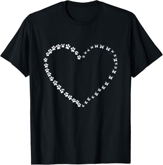 Butterflies Heart Dog And Butterfly T-Shirt