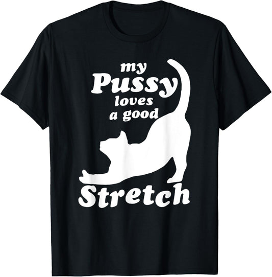 My Pussy Love A Good Stretch, Funny Raunchy Cat, Funny Meme T-Shirt