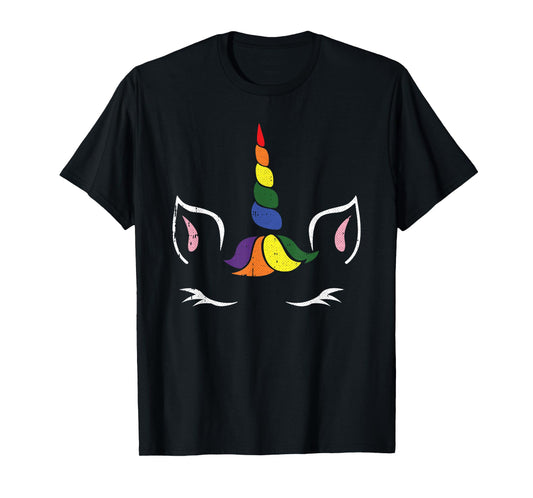 Unicorn Gay Pride Magical Rainbow Flag Proud LGBT-Q Ally T-Shirt