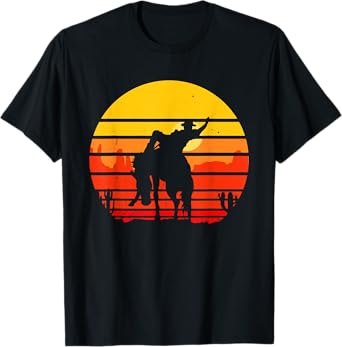 Retro Horse Riding Cowboy Vintage Western Country Horse T-Shirt