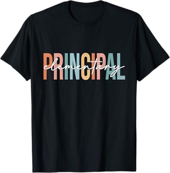 Boho Retro Vintage Elementary Principal Back To School T-Shirt