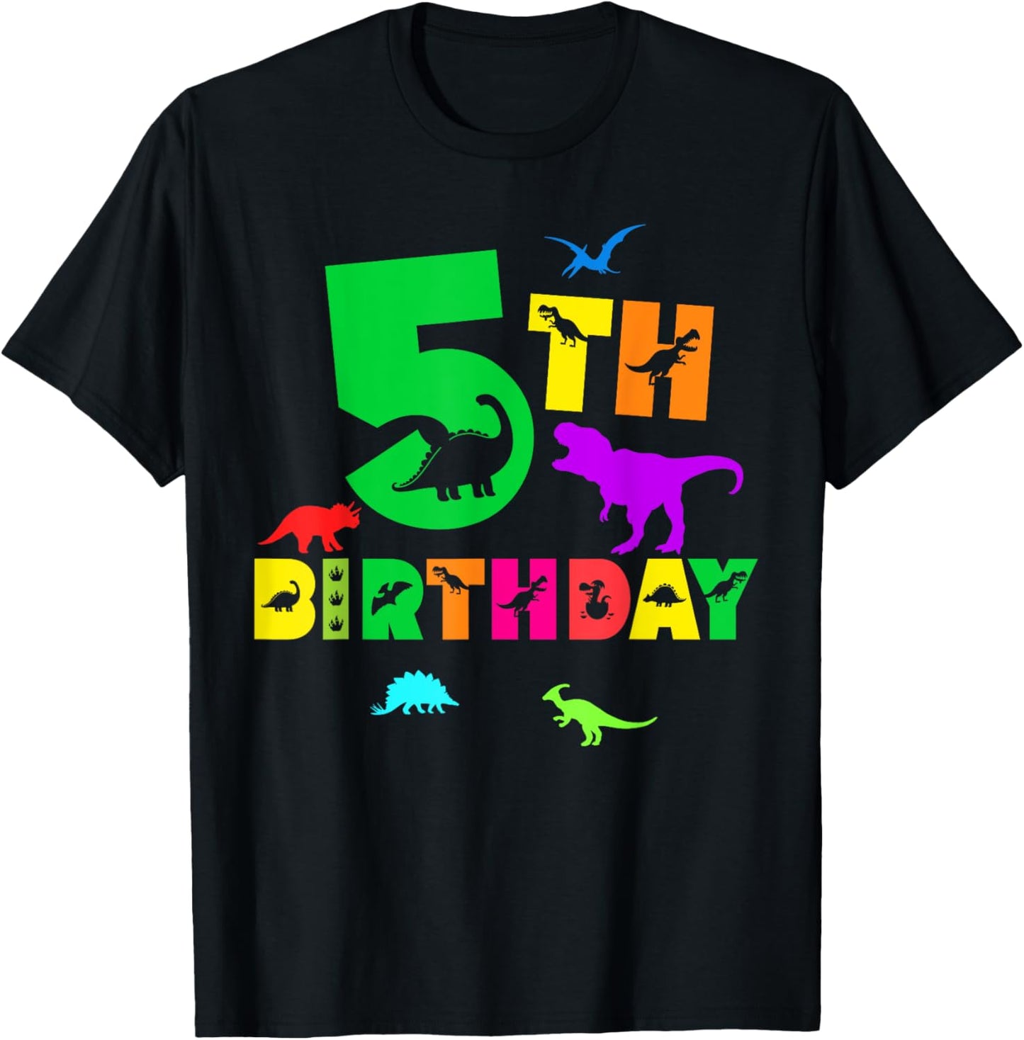 Dinosaur 5th Birthday Dino I'm 5 Birthday T-Shirt