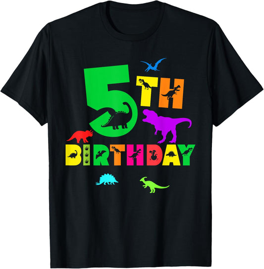 Dinosaur 5th Birthday Dino I'm 5 Birthday T-Shirt