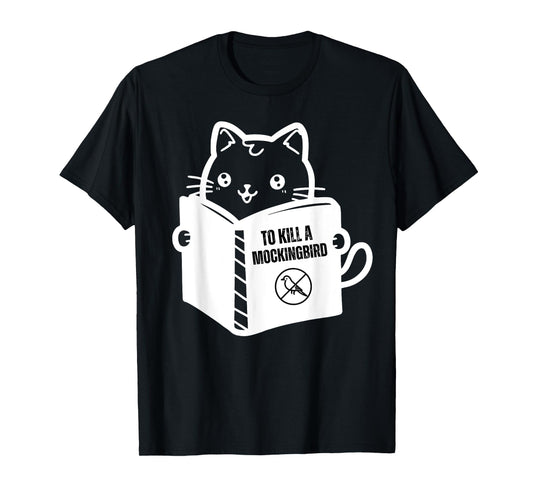 Funny cat reading to kill a mockingbird T-Shirt