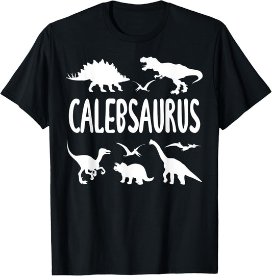 Dinosaur T Rex Dino Caleb Calebsaurus Boys Name T-Shirt